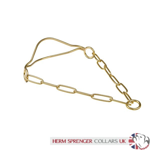 "Shining Victory" Herm Sprenger Brass Dog Show Chain Collar with Rack