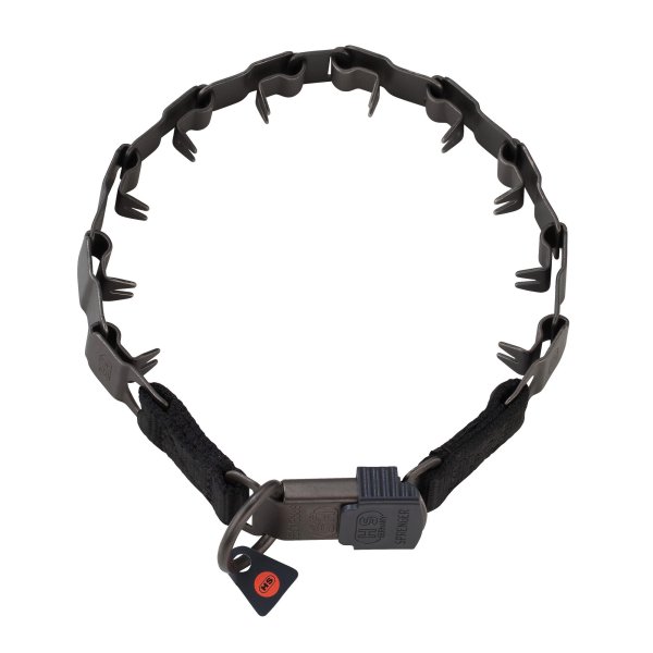 "Black Star" Zwart Roestvrij Staal Hondenhalsband Neck Tech Sport