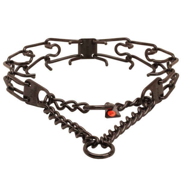 "Dark Delight" Herm Sprenger Zwatre Afwerking Hond Slipketting met Pinnen Hond Halsband 3.25mm Grote