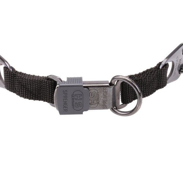 "Black Force" Herm Sprenger Zwart Roestvrij Staal Prikband Halsband met Click-Lock Gesp 4 mm