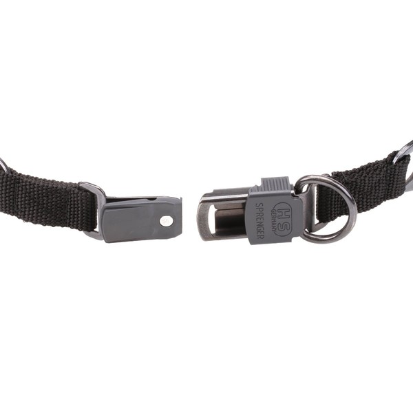 "Black Force" Herm Sprenger Zwart Roestvrij Staal Prikband Halsband met Click-Lock Gesp 4 mm