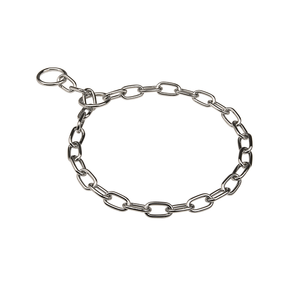 "Keeper of the Fur" 3.4 mm Chain Hond Halsband voor Langvachtige Hond, Verchroomd