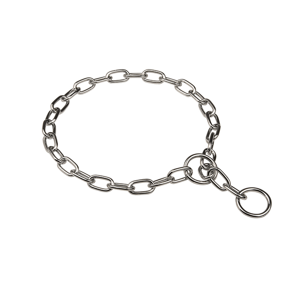 "Keeper of the Fur" 3.4 mm Chain Hond Halsband voor Langvachtige Hond, Verchroomd