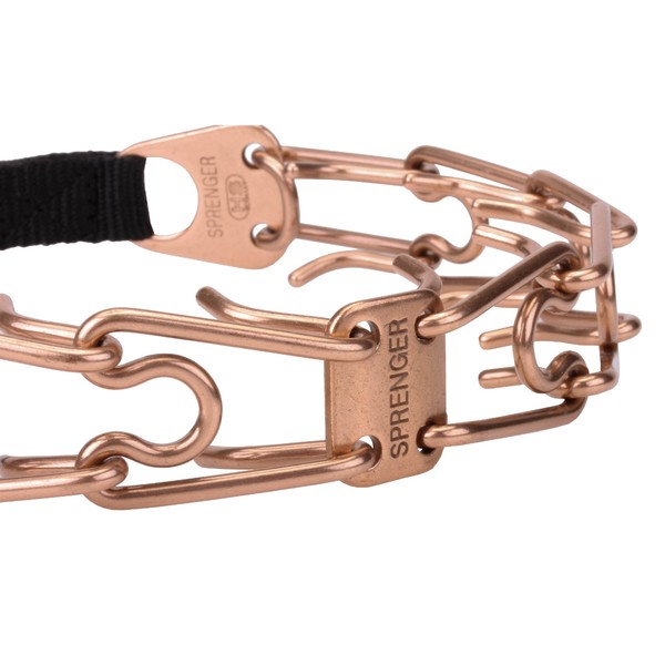 "Aggression Buster" 4 mm Curogan Herm Sprenger Slipketting Goud Halsband met Beveiliging Gesp