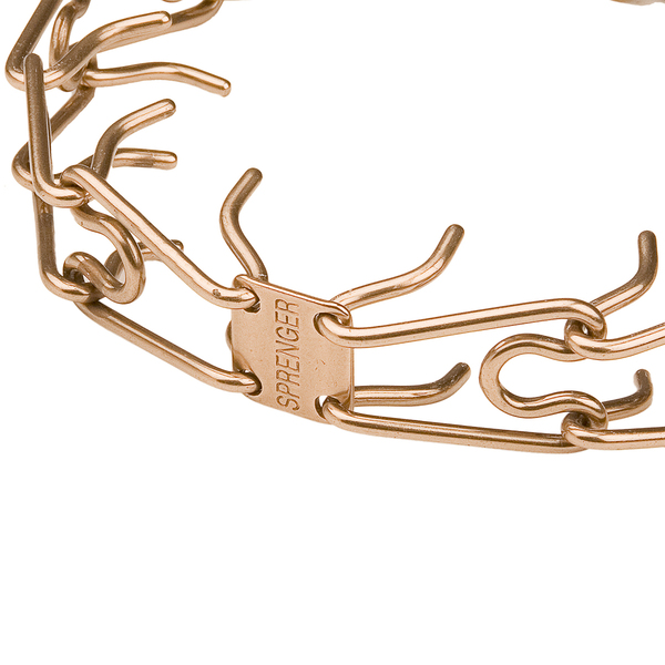 "Aggression Hunter" Herm Sprenger 4mm Niet-Allergene Metalen Hond Slipketting Goud Halsband