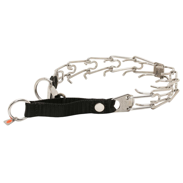 "Taming Loop" 3.2 mm Restvrij Staal Hond Prikband Halsband met Gesp en Nylon Lus